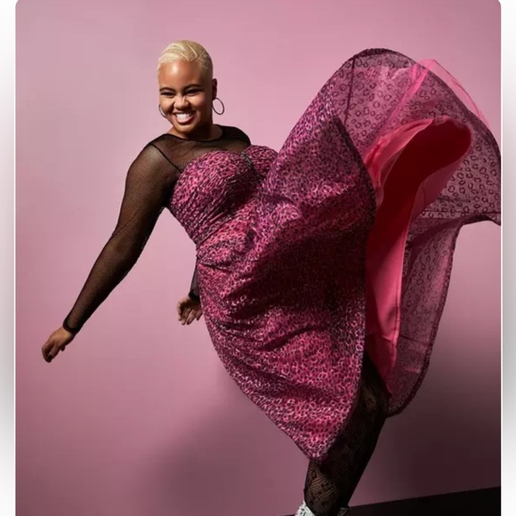 Torrid X Betsey Johnson Pink Leopard Tulle Dress EUC Size 22 - Picture 1 of 11